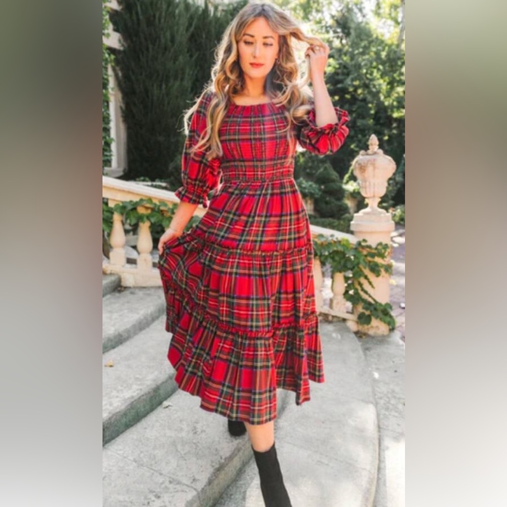 Ivy City Co Holiday Plaid Dress
